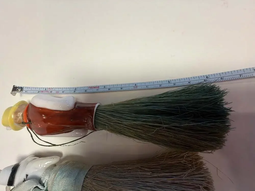 Vintage Porcelain Half Doll Vanity Whisk Broom Set